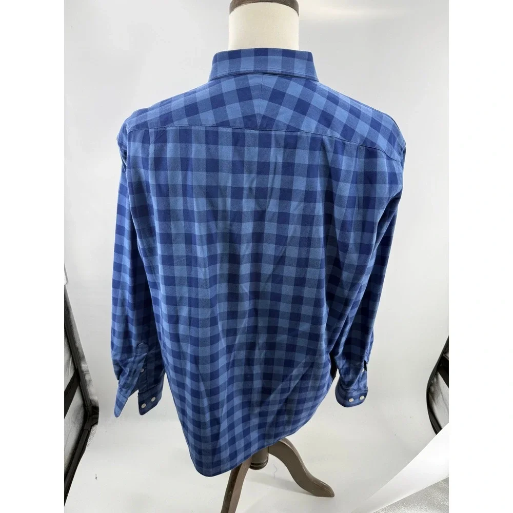 Charles Tyrwhitt Slim Fit Blue Gingham Long Sleeve Shirt Mens XLarge - Picture 8 of 8